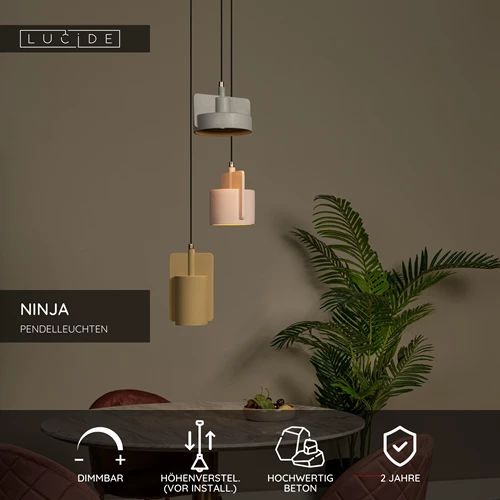 Lucide NINJA - Pendelleuchten - 3xE27 - Multifarben - USP